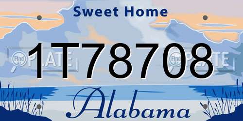 1T78708 Alabama License Plate
