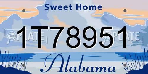 1T78951 Alabama License Plate