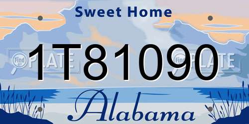 1T81090 Alabama License Plate