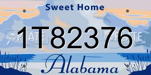 1T82376 Alabama License Plate