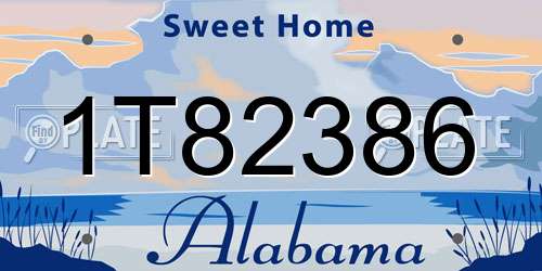 1T82386 Alabama License Plate
