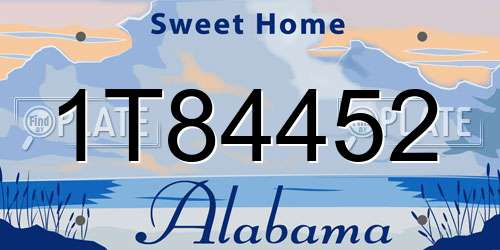 1T84452 Alabama License Plate