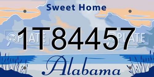 1T84457 Alabama License Plate