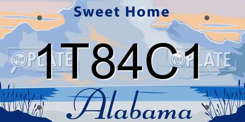 1T84C1 Alabama License Plate