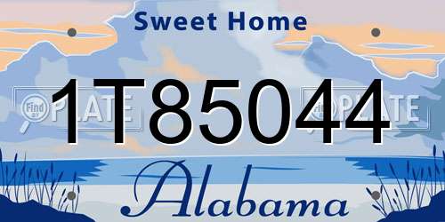 1T85044 Alabama License Plate