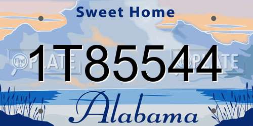 1T85544 Alabama License Plate