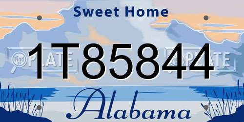 1T85844 Alabama License Plate