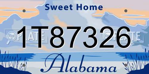 1T87326 Alabama License Plate