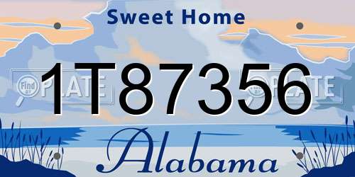1T87356 Alabama License Plate