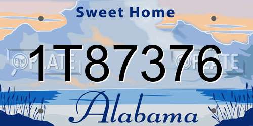 1T87376 Alabama License Plate