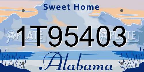 1T95403 Alabama License Plate