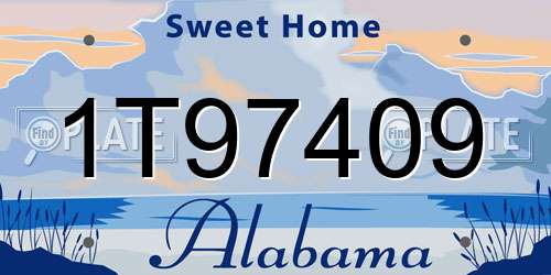 1T97409 Alabama License Plate