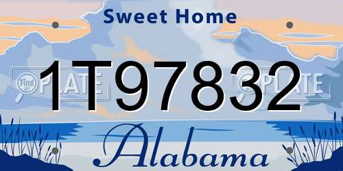 1T97832 Alabama License Plate