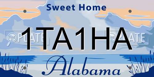 1TA1HA Alabama License Plate