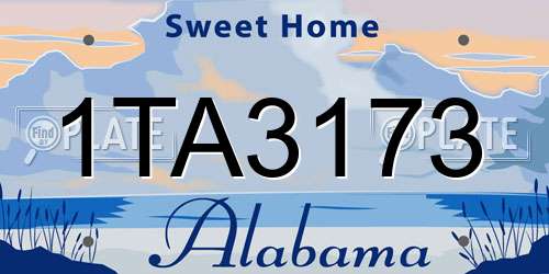 1TA3173 Alabama License Plate