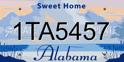 1TA5457 Alabama License Plate