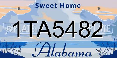 1TA5482 Alabama License Plate