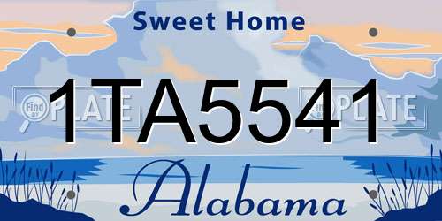 1TA5541 Alabama License Plate