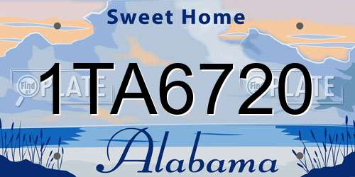 1TA6720 Alabama License Plate