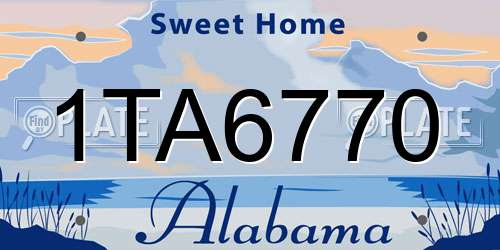 1TA6770 Alabama License Plate