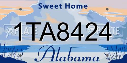 1TA8424 Alabama License Plate