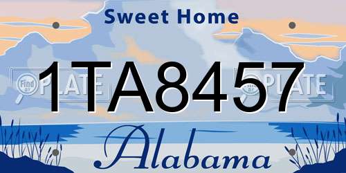 1TA8457 Alabama License Plate