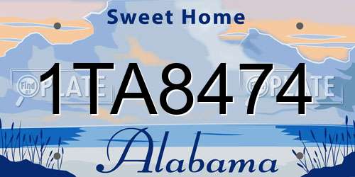 1TA8474 Alabama License Plate