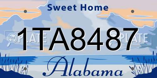 1TA8487 Alabama License Plate