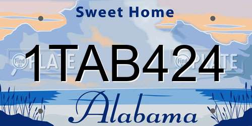 1TAB424 Alabama License Plate