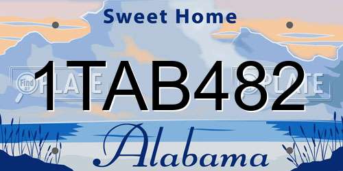 1TAB482 Alabama License Plate