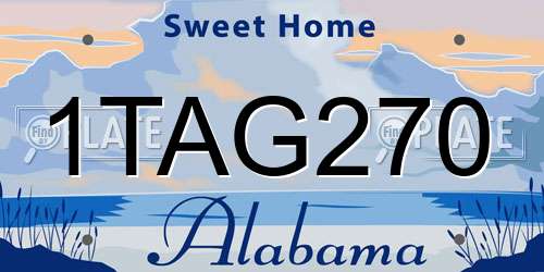 1TAG270 Alabama License Plate