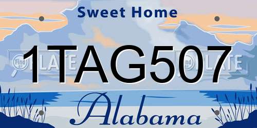 1TAG507 Alabama License Plate
