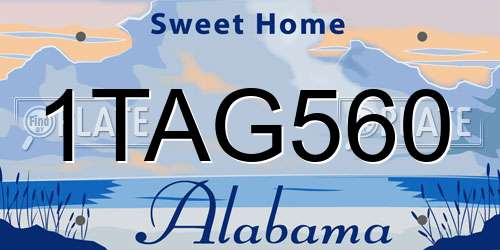 1TAG560 Alabama License Plate