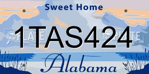 1TAS424 Alabama License Plate