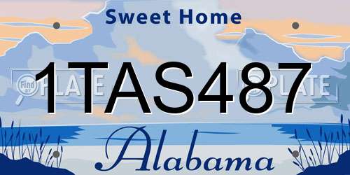 1TAS487 Alabama License Plate