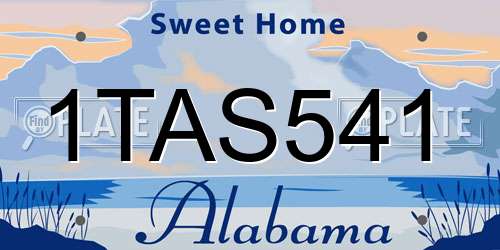 1TAS541 Alabama License Plate