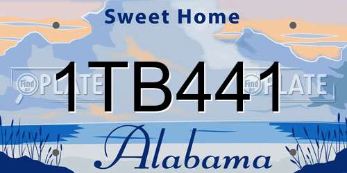 1TB441 Alabama License Plate