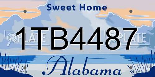 1TB4487 Alabama License Plate