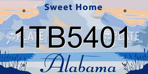 1TB5401 Alabama License Plate