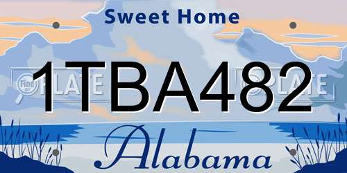1TBA482 Alabama License Plate