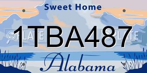 1TBA487 Alabama License Plate