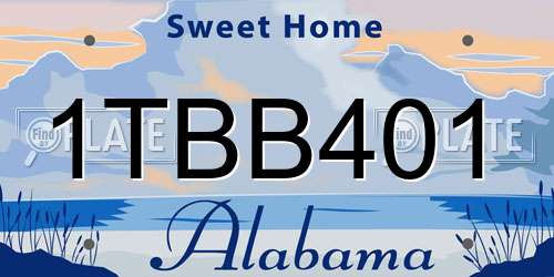 1TBB401 Alabama License Plate
