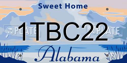 1TBC22 Alabama License Plate