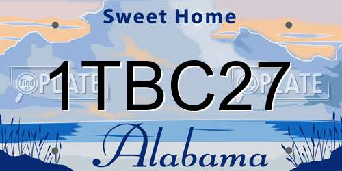 1TBC27 Alabama License Plate