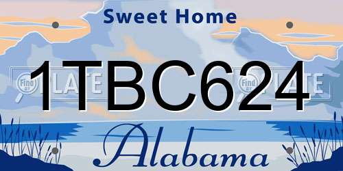 1TBC624 Alabama License Plate