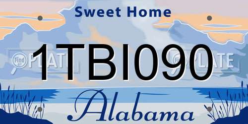 1TBI090 Alabama License Plate