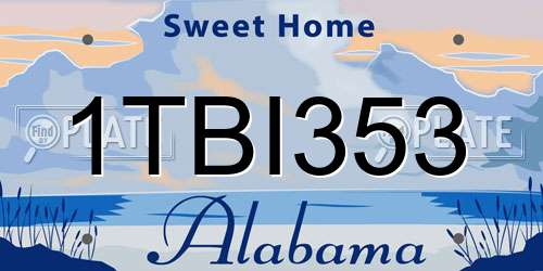 1TBI353 Alabama License Plate