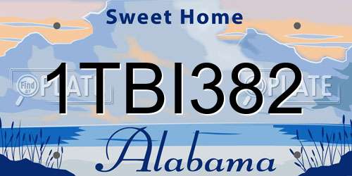 1TBI382 Alabama License Plate
