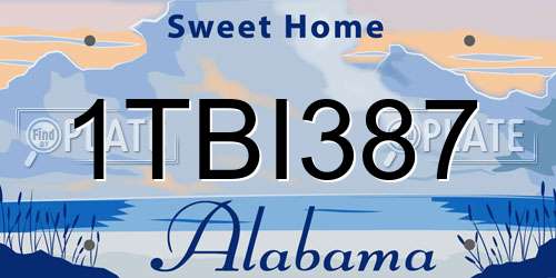 1TBI387 Alabama License Plate