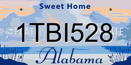 1TBI528 Alabama License Plate